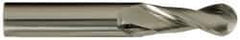 OSG - 1" Diam, 2" LOC, 2 Flute Solid Carbide Ball End Mill - Uncoated, Single End, 5" OAL, 1" Shank Diam, Spiral Flute - Exact Tool & Supply