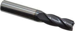 Hertel - 13/32", 1" LOC, 7/16" Shank Diam, 2-3/4" OAL, 4 Flute, Solid Carbide Square End Mill - Single End, AlTiN Finish, Spiral Flute, 30° Helix, Centercutting, Right Hand Cut, Right Hand Flute - Exact Tool & Supply
