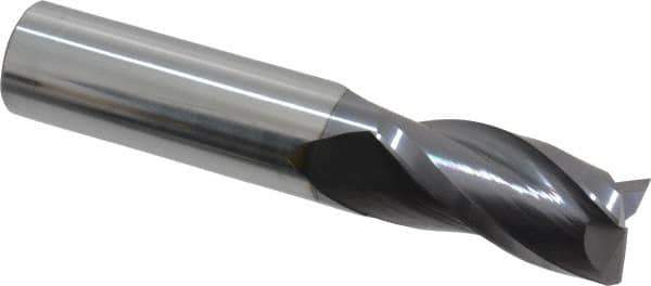 Hertel - 3/4", 1-1/2" LOC, 3/4" Shank Diam, 4" OAL, 3 Flute, Solid Carbide Square End Mill - Single End, AlTiN Finish, 30° Helix, Centercutting, Right Hand Cut - Exact Tool & Supply