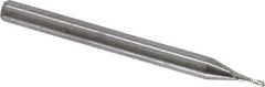 Hertel - 1/32", 3/32" LOC, 1/8" Shank Diam, 1-1/2" OAL, 2 Flute, Solid Carbide Square End Mill - Single End, Uncoated, 30° Helix, Centercutting, Right Hand Cut, Right Hand Flute - Exact Tool & Supply
