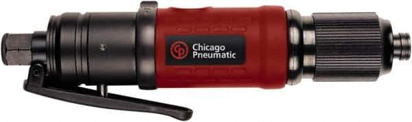 Chicago Pneumatic - 1/4" Bit Holder, 1,700 RPM, Inline Handle Air Screwdriver - 1.1 to 4 Ft/Lb Torque, 1/4" Inlet, 7 CFM - Exact Tool & Supply
