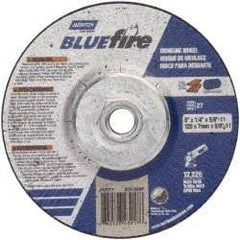 Norton - 24 Grit, 5" Wheel Diam, 1/4" Wheel Thickness, Type 27 Depressed Center Wheel - Zirconia Alumina, S Hardness, 12,225 Max RPM, Compatible with Angle Grinder - Exact Tool & Supply