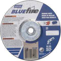 Norton - 24 Grit, 6" Wheel Diam, 1/4" Wheel Thickness, Type 27 Depressed Center Wheel - Exact Tool & Supply