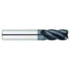 3/8" Dia. - 7/8 LOC - 4" OAL - .015-.020 Radius 4 FL Carbide S/E HP End Mill-AlTiN - Exact Tool & Supply