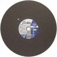 Norton - 20" 30 Grit Zirconia Alumina Cutoff Wheel - 5/32" Thick, 1" Arbor, 2,710 Max RPM, Use with Stationary Tools - Exact Tool & Supply
