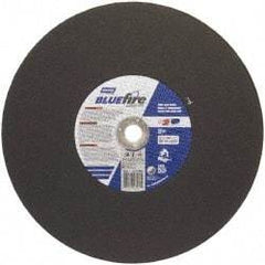 Norton - 16" 36 Grit Zirconia Alumina Cutoff Wheel - 7/64" Thick, 1" Arbor, 3,820 Max RPM, Use with Stationary Tools - Exact Tool & Supply
