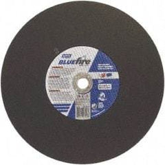 Norton - 16" 36 Grit Zirconia Alumina Cutoff Wheel - 7/64" Thick, 1" Arbor, 3,820 Max RPM, Use with Stationary Tools - Exact Tool & Supply