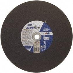 Norton - 16" 30 Grit Zirconia Alumina Cutoff Wheel - 5/32" Thick, 1" Arbor, 3,820 Max RPM, Use with Stationary Tools - Exact Tool & Supply