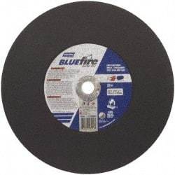 Norton - 14" 36 Grit Zirconia Alumina Cutoff Wheel - 7/64" Thick, 1" Arbor, 4,365 Max RPM, Use with Stationary Tools - Exact Tool & Supply