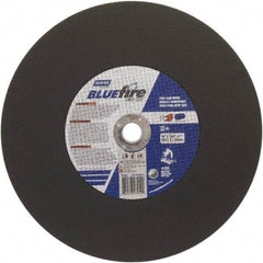 Norton - 14" 36 Grit Zirconia Alumina Cutoff Wheel - 7/64" Thick, 1" Arbor, 4,365 Max RPM, Use with Stationary Tools - Exact Tool & Supply