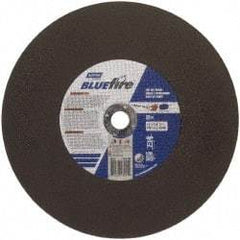 Norton - 14" 30 Grit Zirconia Alumina Cutoff Wheel - 1/8" Thick, 1" Arbor, 4,365 Max RPM, Use with Stationary Tools - Exact Tool & Supply