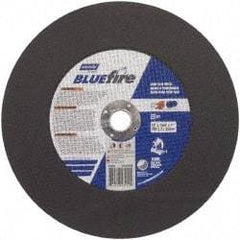 Norton - 12" 36 Grit Zirconia Alumina Cutoff Wheel - 7/64" Thick, 1" Arbor, 5,095 Max RPM, Use with Stationary Tools - Exact Tool & Supply