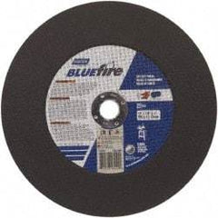Norton - 12" 30 Grit Zirconia Alumina Cutoff Wheel - 1/8" Thick, 1" Arbor, 5,095 Max RPM, Use with Stationary Tools - Exact Tool & Supply