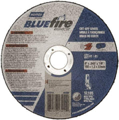 Norton - 6" 36 Grit Zirconia Alumina Cutoff Wheel - 1/16" Thick, 7/8" Arbor, 10,185 Max RPM, Use with Angle Grinders - Exact Tool & Supply