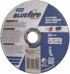 Norton - 5" 36 Grit Zirconia Alumina Cutoff Wheel - 1/16" Thick, 7/8" Arbor, 12,225 Max RPM, Use with Angle Grinders - Exact Tool & Supply