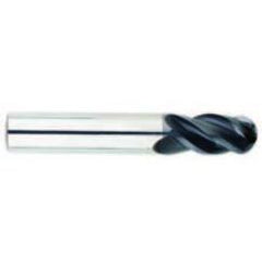 1" Dia. - 4" OAL - Ball Nose-AlTiN Coated-Solid Carbide HP SE End Mill-4 FL - Exact Tool & Supply