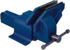 Gibraltar - 6" Jaw Width, 6" Opening Capacity, 3-5/8" Throat Depth, Steel Stationary Bench Vise - Bolt Down Base Attachment - Exact Tool & Supply