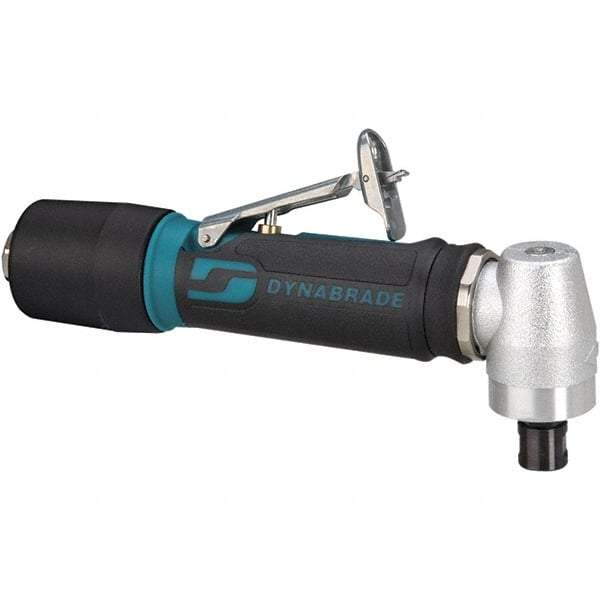 Dynabrade - 1/4" Collet, Angle Handle, Air Angle Die Grinder - 20,000 RPM, Rear Exhaust, 23 CFM, 0.4 hp, 90 psi, 1/4 NPT Inlet - Exact Tool & Supply