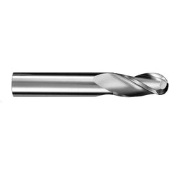 ‎5/8″ Dia. × 5/8″ Shank × 1-1/4″ DOC × 3-1/2″ OAL, Carbide TiN, Spiral , 3 Flute, 30° Helix, Ballnose End Mill - Exact Tool & Supply