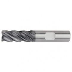 1x1x1-3/4x4-1/2 .120R 5FL Carbide End Mill-Weldon Shank-AlTiN - Exact Tool & Supply