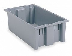 Stack and Nest Container, Gray, 10"H x 23-1/2"L x 19-1/2"W, 1EA