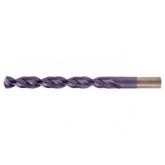 #32 RHS / RHC HSS-CO 8% (M42) 135 Degree Split Point Q-Cobalt Wide Land Parabolic Jobber Drill - TiAlN - Exact Tool & Supply