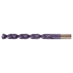 9/64 RHS / RHC HSS-CO 8% (M42) 135 Degree Split Point Q-Cobalt Wide Land Parabolic Jobber Drill - TiAlN - Exact Tool & Supply