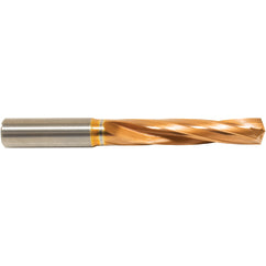 #13 Dia. × 6 mm Shank × 36 mm Flute Length × 74 mm OAL, 5xD, 135°, ZrCN, 2 Flute, Coolant Thru, Round Solid Carbide Drill - Exact Tool & Supply