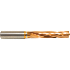 #13 Dia. × 6 mm Shank × 36 mm Flute Length × 74 mm OAL, 5xD, 135°, ZrCN, 2 Flute, Coolant Thru, Round Solid Carbide Drill - Exact Tool & Supply