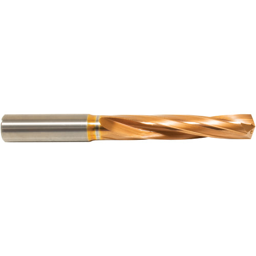 9/16″ Dia. × 16 mm Shank × 83 mm Flute Length × 133 mm OAL, 5xD, 135°, ZrCN, 2 Flute, Coolant Thru, Round Solid Carbide Drill Series/List #NG05