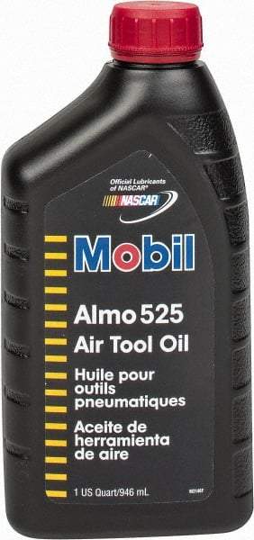 Mobil - Bottle, ISO 46, Air Tool Oil - 46 Viscosity (cSt) at 40°C, 7.3 Viscosity (cSt) at 100°C, Series Almo 525 - Exact Tool & Supply