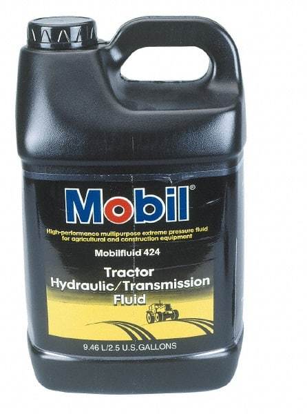Mobil - 2.5 Gal Bottle Mineral Hydraulic Oil - ISO 46/68, 55 cSt at 40°C & 9.3 cSt at 100°F - Exact Tool & Supply