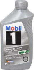 Mobil - 1 Quart Synthetic Engine Oil - Grade 10W-30 - Exact Tool & Supply