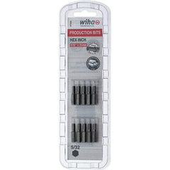 Wiha - 0.156" Hex Screwdriver Bit - 1/4" Drive, 1" OAL - Exact Tool & Supply