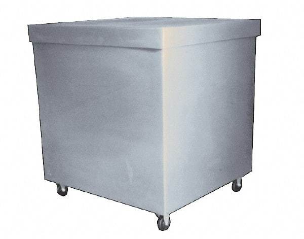 Bayhead Products - 1,000 Lb Load Capacity, Polyethylene Rolling Covered Container - 28" Wide x 30" Long x 30" High - Exact Tool & Supply