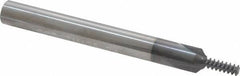Scientific Cutting Tools - #10-24 Thread, 1/4" Shank Diam, TiAlN Coating, Solid Carbide Straight Flute Thread Mill - 3 Flutes, 2-1/2" OAL, #8 Min Noml Diameter - Exact Tool & Supply