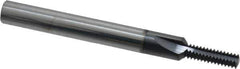 Scientific Cutting Tools - 1/4-28 Thread, 1/4" Shank Diam, AlTiN+ Coating, Solid Carbide Straight Flute Thread Mill - 3 Flutes, 2-1/2" OAL, 1/4" Min Noml Diameter - Exact Tool & Supply
