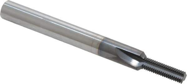 Scientific Cutting Tools - 1/4-40 Thread, 1/4" Shank Diam, TiAlN Coating, Solid Carbide Straight Flute Thread Mill - 3 Flutes, 2-1/2" OAL, 1/4" Min Noml Diameter - Exact Tool & Supply