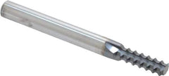 Scientific Cutting Tools - 3/8-20 Thread, 1/4" Shank Diam, TiN Coating, Solid Carbide Straight Flute Thread Mill - 4 Flutes, 2-1/2" OAL, 3/8" Min Noml Diameter - Exact Tool & Supply