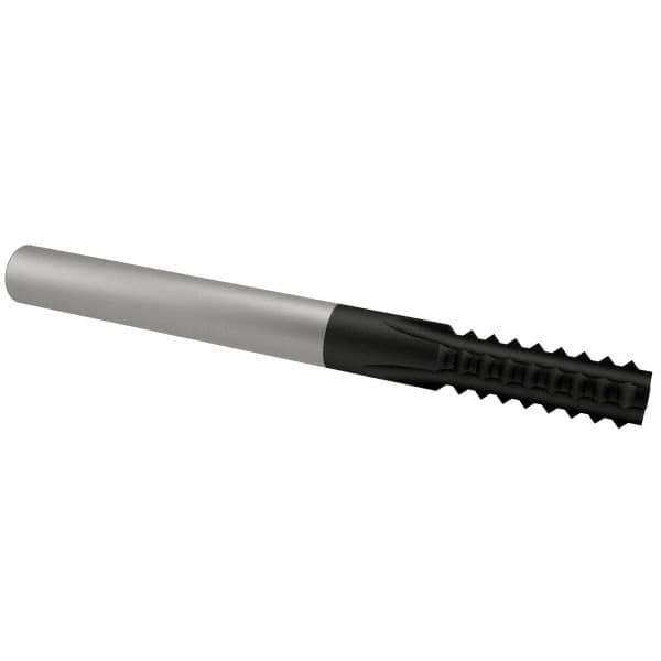 Scientific Cutting Tools - 3/8-24 Thread, 1/4" Shank Diam, TiN Coating, Solid Carbide Straight Flute Thread Mill - 4 Flutes, 2-1/2" OAL, 3/8" Min Noml Diameter - Exact Tool & Supply