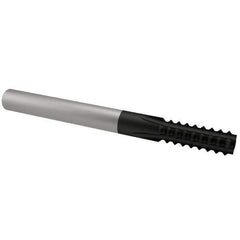 Scientific Cutting Tools - 3/8-24 Thread, 1/4" Shank Diam, TiN Coating, Solid Carbide Straight Flute Thread Mill - 4 Flutes, 2-1/2" OAL, 3/8" Min Noml Diameter - Exact Tool & Supply