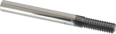 Scientific Cutting Tools - 3/8-40 Thread, 1/4" Shank Diam, TiN Coating, Solid Carbide Straight Flute Thread Mill - 4 Flutes, 2-1/2" OAL, 3/8" Min Noml Diameter - Exact Tool & Supply