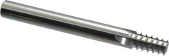 Scientific Cutting Tools - 1/4-18, 3/8-18 Thread, 3/8" Shank Diam, Bright Coating, Solid Carbide Straight Flute Thread Mill - 4 Flutes, 3-1/2" OAL, 1/4" Min Noml Diameter - Exact Tool & Supply