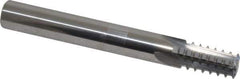 Scientific Cutting Tools - 1/4-18, 3/8-18 Thread, 7/16" Shank Diam, Bright Coating, Solid Carbide Straight Flute Thread Mill - 4 Flutes, 3-1/2" OAL, 1/4" Min Noml Diameter - Exact Tool & Supply