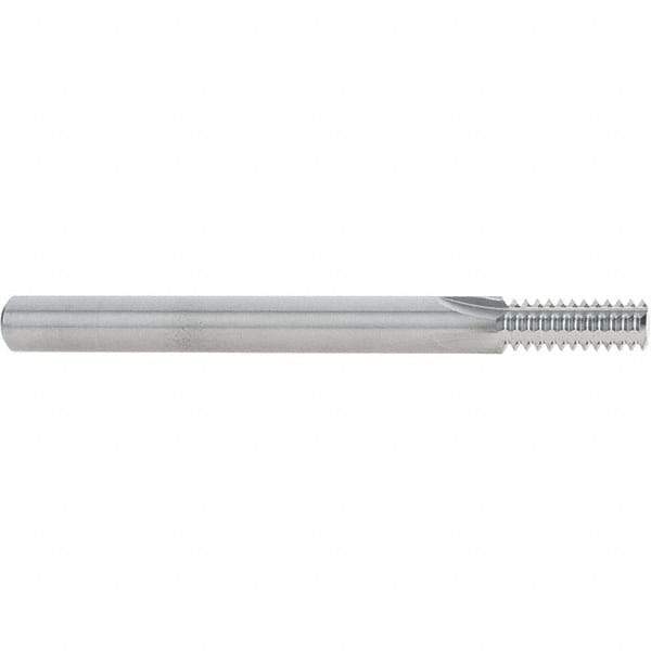 Scientific Cutting Tools - 3/8-16 Thread, 5/16" Shank Diam, Bright Coating, Solid Carbide Straight Flute Thread Mill - 4 Flutes, 3-1/2" OAL, 3/8" Min Noml Diameter - Exact Tool & Supply