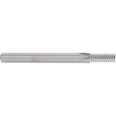 Scientific Cutting Tools - 3/8-16 Thread, 5/16" Shank Diam, Bright Coating, Solid Carbide Straight Flute Thread Mill - 4 Flutes, 3-1/2" OAL, 3/8" Min Noml Diameter - Exact Tool & Supply