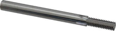 Scientific Cutting Tools - 3/8-20 Thread, 5/16" Shank Diam, Bright Coating, Solid Carbide Straight Flute Thread Mill - 4 Flutes, 3-1/2" OAL, 3/8" Min Noml Diameter - Exact Tool & Supply