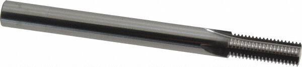 Scientific Cutting Tools - 3/8-24 Thread, 5/16" Shank Diam, Bright Coating, Solid Carbide Straight Flute Thread Mill - 4 Flutes, 3-1/2" OAL, 3/8" Min Noml Diameter - Exact Tool & Supply