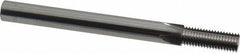 Scientific Cutting Tools - 3/8-24 Thread, 5/16" Shank Diam, Bright Coating, Solid Carbide Straight Flute Thread Mill - 4 Flutes, 3-1/2" OAL, 3/8" Min Noml Diameter - Exact Tool & Supply