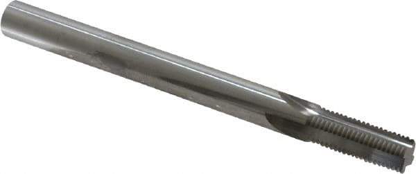 Scientific Cutting Tools - 3/8-27 Thread, 5/16" Shank Diam, Bright Coating, Solid Carbide Straight Flute Thread Mill - 4 Flutes, 3-1/2" OAL, 3/8" Min Noml Diameter - Exact Tool & Supply